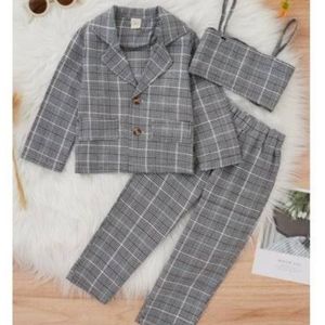 Boutique Toddler 3 Piece Plaid Suit